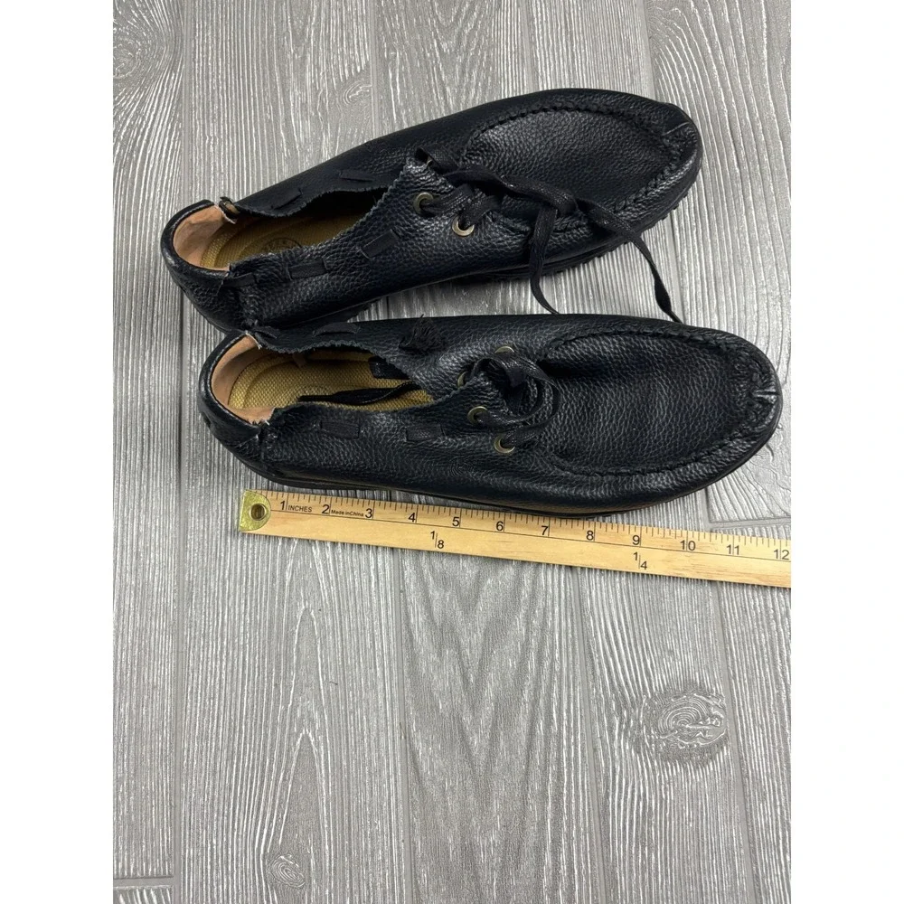 Camel Logo Mens Black Leather Lace Up Shoes Rubber Sole Size 47 ARMM1211